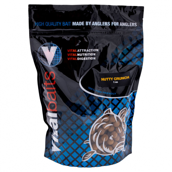 Vital Baits Boilies Nutty Crunch 1kg ryhmässä Vieheet / Boiliet, Hook-syötit & Mäski / Boiliet @ Sportfiskeprylar.se (02-0045r)