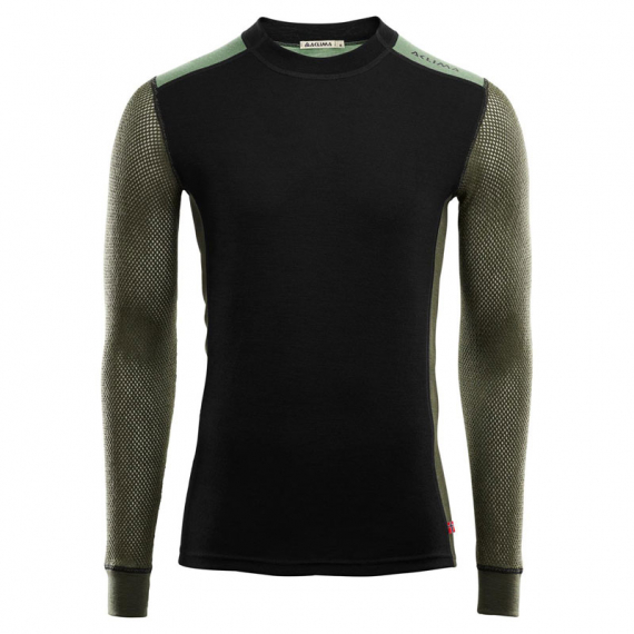 Aclima WoolNet Hybrid Crewneck M\'s Jet Black/Olive Night/Dill ryhmässä Vaatteet ja kengät / Vaatetus / Alusosat & alusvaatteet / Aluspaidat @ Sportfiskeprylar.se (105881r)
