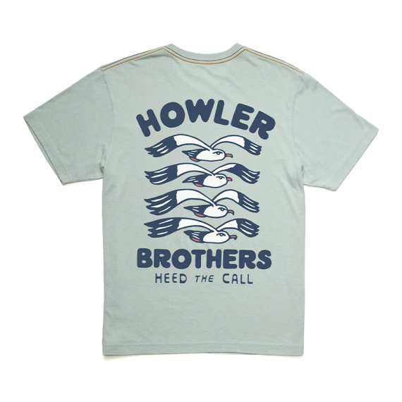 Howler Bro\'s Cotton T-Shirt Flocka Seagulls Puritan Grey ryhmässä Vaatteet ja kengät / Vaatetus / T-paidat @ Sportfiskeprylar.se (111325F-FLO-Sr)