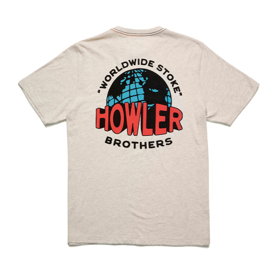 Howler Bro\'s Cotton T-Shirt Worldwide Howler Grey Heather ryhmässä Vaatteet ja kengät / Vaatetus / T-paidat @ Sportfiskeprylar.se (111325F-WOR-Sr)
