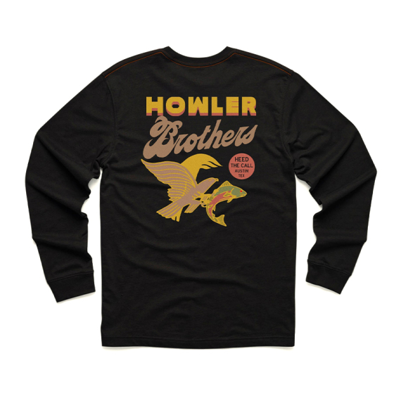 Howler Bro\'s Longsleeve T-Shirt Osprey Prey Black ryhmässä Vaatteet ja kengät / Vaatetus / T-paidat @ Sportfiskeprylar.se (112025F-OSP-Sr)