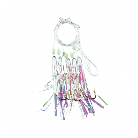 Fladen Tinsel 5 Hooks, size 3/0 ryhmässä Vieheet / Merikalastussyötit / Houkutinrigit & jäämeririgit @ Sportfiskeprylar.se (1202-3-0)