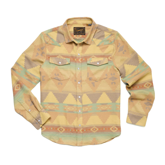 Howler Bro\'s Sheridan Flannel Mitla Motifs Old Gold ryhmässä Vaatteet ja kengät / Vaatetus / Paidat @ Sportfiskeprylar.se (122025F-GOL-Sr)