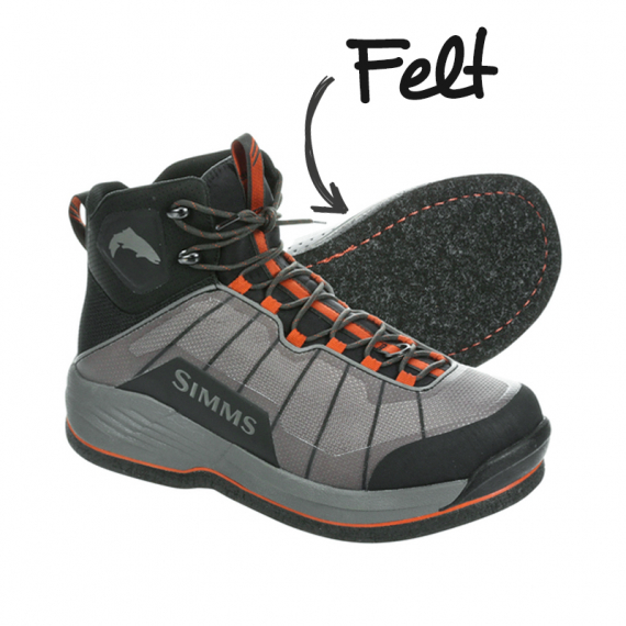 Simms Flyweight Boot Felt Steel Grey, 12 ryhmässä Vaatteet ja kengät / Kahluuvarusteet / Kahluukengät @ Sportfiskeprylar.se (12632-016-12)