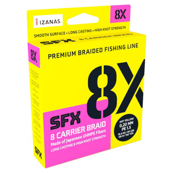 SFX 8X Braid Hot Yellow 137m - 0,330mm ryhmässä Siimat / Kuitusiimat @ Sportfiskeprylar.se (126731NO)