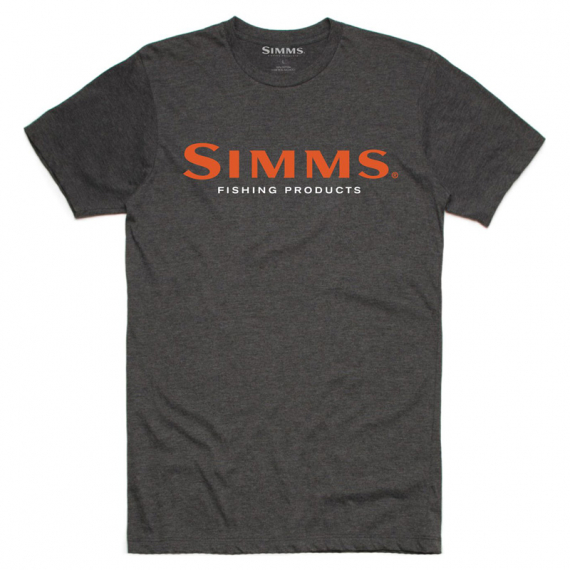 Simms Logo T-Shirt Charcoal Heather ryhmässä Vaatteet ja kengät / Vaatetus / T-paidat @ Sportfiskeprylar.se (12803-086-30r)