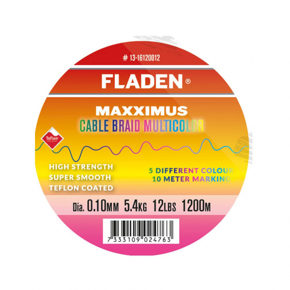 Fladen Maxximus Cable Braid Multicolor 1200m - 0.20mm ryhmässä Siimat / Kuitusiimat @ Sportfiskeprylar.se (13-16120030)
