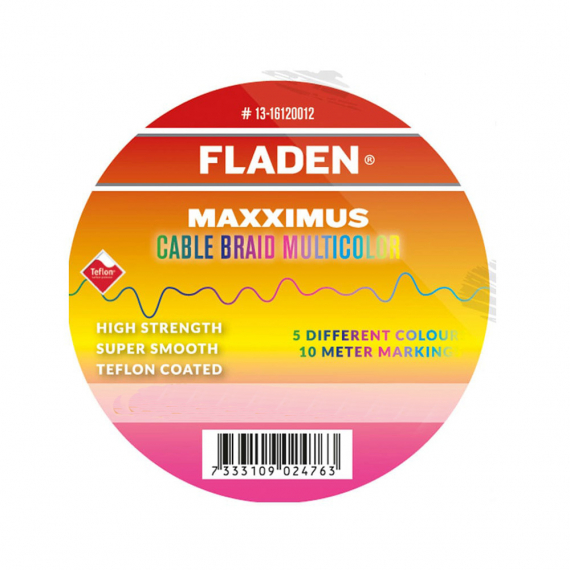 Fladen Maxximus Cable Braid Multicolor 300m - 0.13mm ryhmässä Siimat / Kuitusiimat @ Sportfiskeprylar.se (13-1630018)