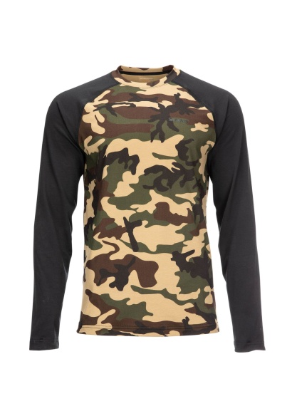 Simms Lightweight Baselayer Top CX Woodland Camo ryhmässä Vaatteet ja kengät / Vaatetus / Alusosat & alusvaatteet / Aluspaidat @ Sportfiskeprylar.se (13309-569-20r)