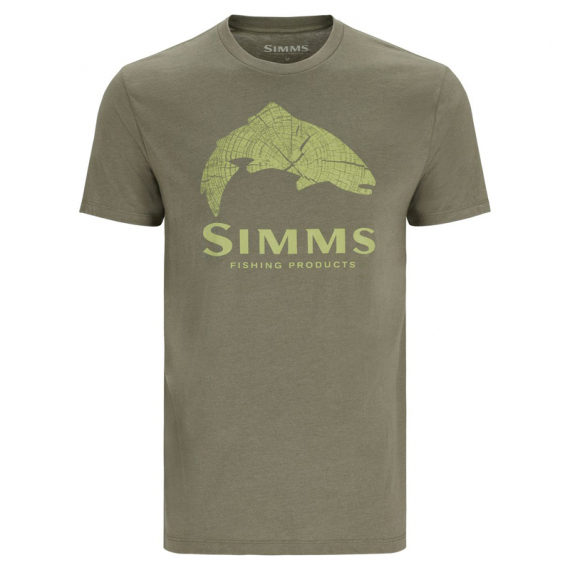 Simms Wood Trout Fill T-Shirt Military Heather Neon ryhmässä Vaatteet ja kengät / Vaatetus / T-paidat @ Sportfiskeprylar.se (13437-2024-30r)