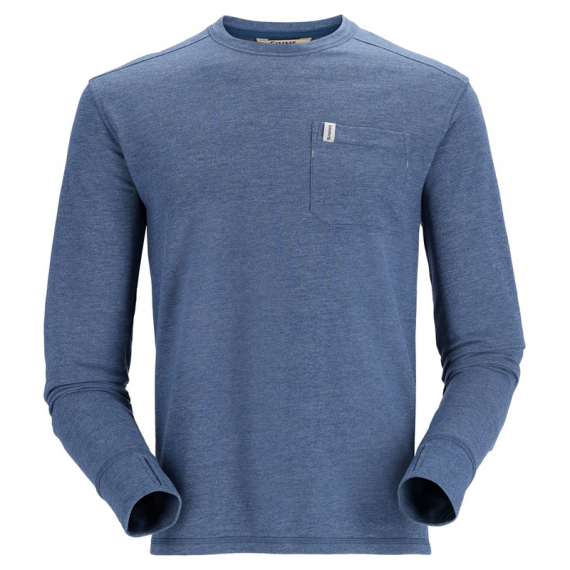 Simms Henry\'s Fork Crew Navy Heather ryhmässä Vaatteet ja kengät / Vaatetus / Villapaidat / Pitkähihaiset t-paidat @ Sportfiskeprylar.se (13577-414-40r)
