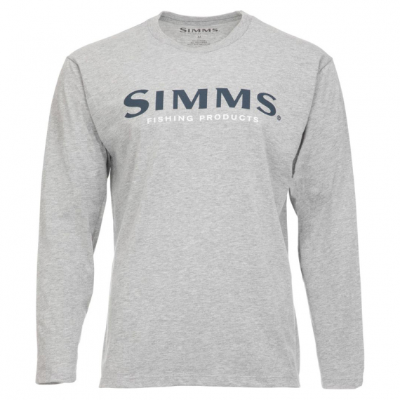 Simms Logo Shirt LS Grey Heather ryhmässä Vaatteet ja kengät / Vaatetus / Villapaidat / Pitkähihaiset t-paidat @ Sportfiskeprylar.se (13626-067-30r)