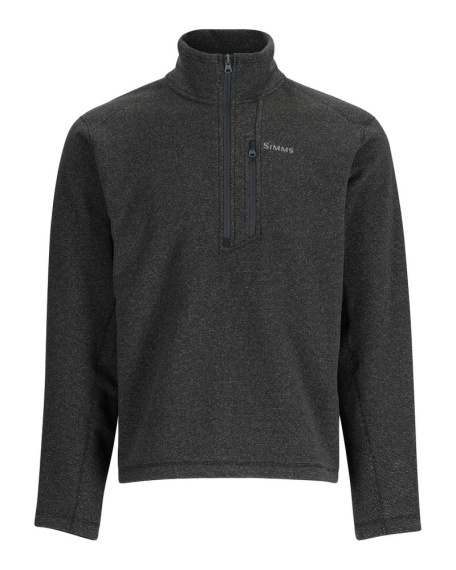 Simms Rivershed Quarter Zip Black Heather ryhmässä Vaatteet ja kengät / Vaatetus / Villapaidat / Paidat @ Sportfiskeprylar.se (13851-010-20r)
