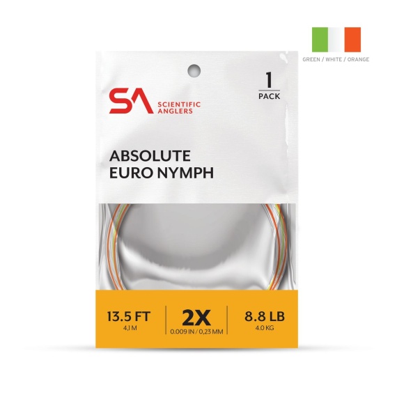 SA Absolute Euro Nymph Leader 30\' 4X (0,18 mm) ryhmässä Koukut & Tarvikkeet / perukkeet & perukemateriaalit / Valmiit perukkeet / Kartioperukkeet @ Sportfiskeprylar.se (140935r)