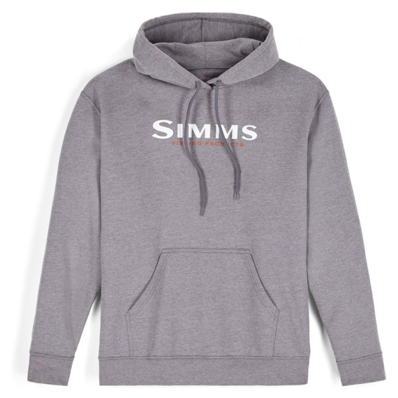 Simms Logo Hoody Grey Heather ryhmässä Vaatteet ja kengät / Vaatetus / Villapaidat / Hupparit @ Sportfiskeprylar.se (14143-067-20r)