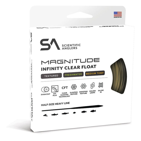 SA Magnitude Infinity Buckskin Clear Head ryhmässä Siimat / Perhokalastussiimat / Yhdenkäden siimat @ Sportfiskeprylar.se (145282r)