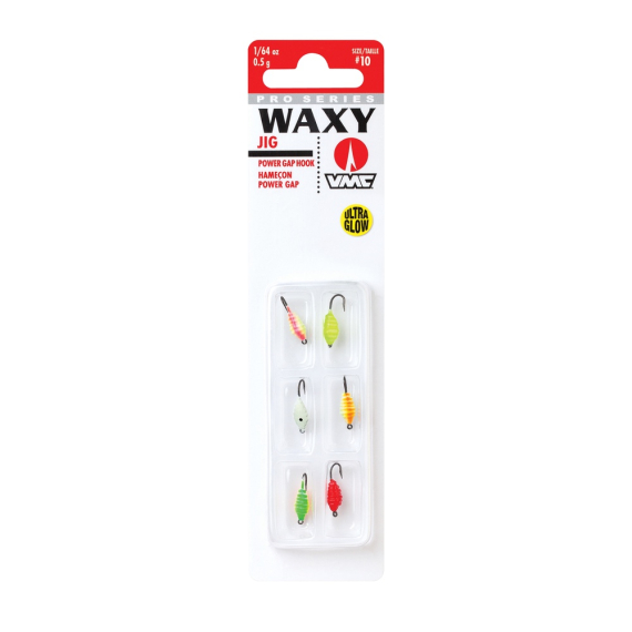 VMC Waxy Jig Kit 1,8g Glow 6-pack ryhmässä Vieheet / Pilkkiminen jigi - vieheet / Mormyskas @ Sportfiskeprylar.se (149778NO)