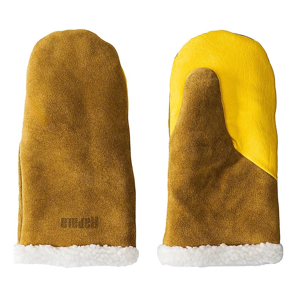 Rapala Winter Leather Mittens Brown/Yellow ryhmässä Vaatteet ja kengät / Vaatetus / Hanskat ja rukkaset @ Sportfiskeprylar.se (154653NOr)