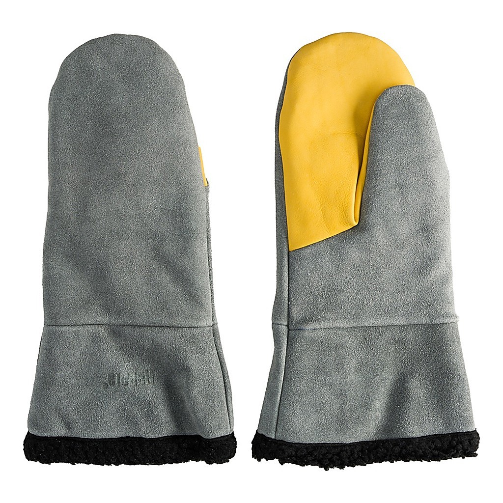 Rapala Winter Leather Mitten Fur Lining Grey/Yellow ryhmässä Vaatteet ja kengät / Vaatetus / Hanskat ja rukkaset @ Sportfiskeprylar.se (156918NOr)