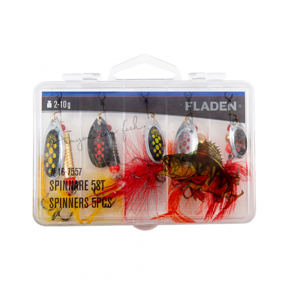 Fladen Spinners 2-10g 5pcs In Plastic Box ryhmässä Uistimet / vieheet / Lippauistimet @ Sportfiskeprylar.se (16-7557)
