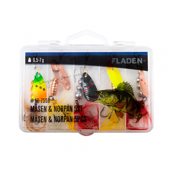Fladen Mäsen & Norpan 5pcs 6,5-7g In Plastic Box ryhmässä Uistimet / vieheet / Lippauistimet @ Sportfiskeprylar.se (16-7558)