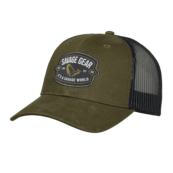 Savage Gear Badge Trucker Cap - Green ryhmässä Vaatteet ja kengät / Lippalakit ja päähineet / Lippikset @ Sportfiskeprylar.se (1642629)