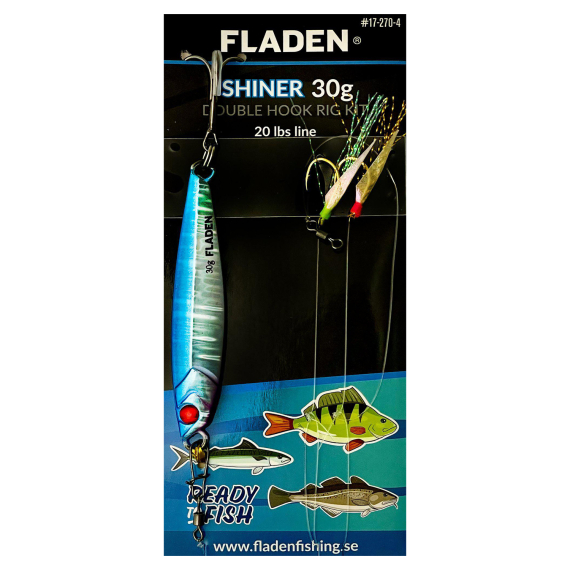 Fladen Shiner 30g double hook rig ryhmässä Kalastusmenetelmät / Merikalastus / Koukut & tarvikkeet merikalastus / Houkutinrigit & jäämeririgit @ Sportfiskeprylar.se (17-270-1r)