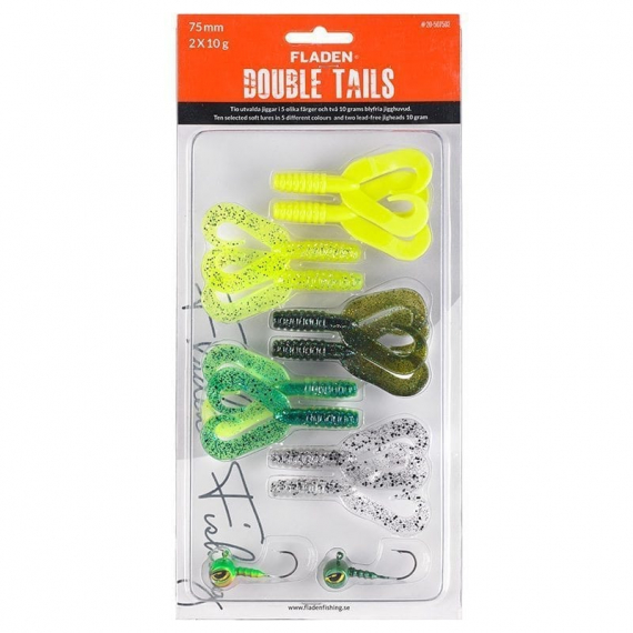 Fladen Jig Assortment Double Tails 75mm ryhmässä Vieheet / Viehesarjat @ Sportfiskeprylar.se (20-507501r)