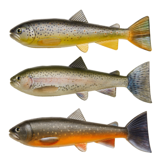 Pulz Bait Skinz Trout, 15cm 3pcs - Brown/Rainbow/Char ryhmässä Vieheet / Pulz Bait @ Sportfiskeprylar.se (2000-36)