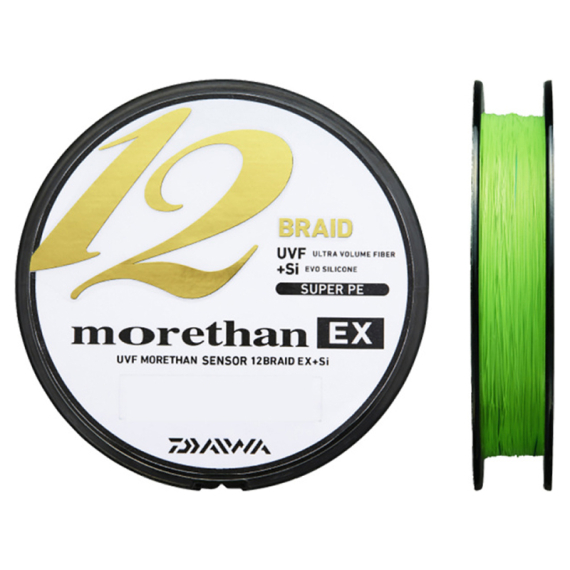 Daiwa Morethan 12 Braid 135m Lime Green, 0.16mm ryhmässä Siimat / Kuitusiimat @ Sportfiskeprylar.se (210571)