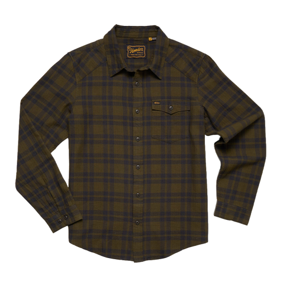 Howler Bro\'s La Grange Lightweight Flannel Cohen Plaid Dark Olive ryhmässä Vaatteet ja kengät / Vaatetus / Paidat @ Sportfiskeprylar.se (221425F-OLI-Sr)