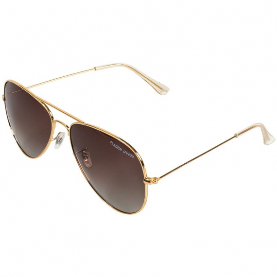 Fladen Polarized Sunglasses Focus Gold Frame Brown Lens ryhmässä Vaatteet ja kengät / Silmälasit / Polaroidut aurinkolasit @ Sportfiskeprylar.se (23-01023)