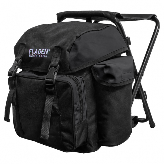 Fladen Backpack with Chair Authentic Gear black ryhmässä Säilytys / Reput / Repputuolit @ Sportfiskeprylar.se (26-4905)