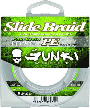 Slide Braid 125 Fluo Green, 0,11mm ryhmässä Siimat / Kuitusiimat @ Sportfiskeprylar.se (29-37938)
