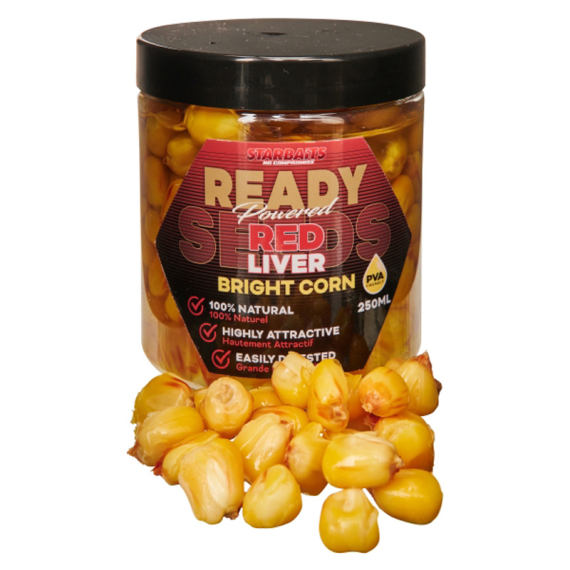Starbaits Ready Seeds Bright Corn Red Liver 250ml ryhmässä Vieheet / Boiliet, Hook-syötit & Mäski / Partikkelit @ Sportfiskeprylar.se (29-74656)