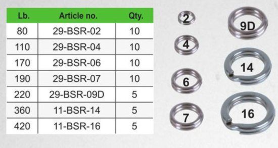 BFT Splitring, stainless, 360lb, #14 - 5kpl ryhmässä Koukut & Tarvikkeet / Stingers & Stinger lisätarvikkeet / Stinger lisätarvikkeet @ Sportfiskeprylar.se (11-BSR-14)