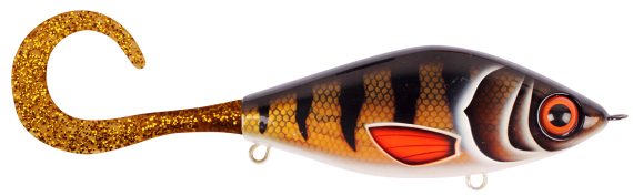 TrueGlide Guppie Jr Shallow, 11cm, 58gr - Golden Perch - Gold / Gold glitter ryhmässä Vieheet / Häntyrit & Hybridit @ Sportfiskeprylar.se (29-EG208AS-TR003)