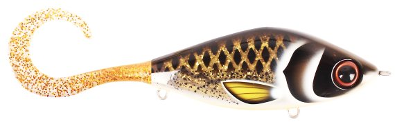 TrueGlide Guppie Down Size, 9cm, 35gr - Spotted Bullhead- Gold Glitter ryhmässä Uistimet / vieheet / Häntyrit & Hybridit @ Sportfiskeprylar.se (29-EG208B-TR008)