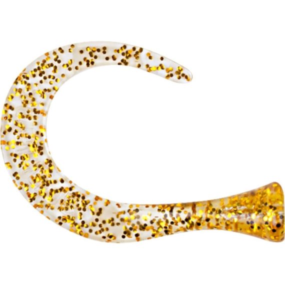 TrueGlide Guppie Tail, 3 curly / 1 paddle, Gold/Gold Glitter ryhmässä Uistimet / vieheet / Softbaits / Kumikalat / Varapyrstöt & Curlys @ Sportfiskeprylar.se (29-EG208T-GOG)