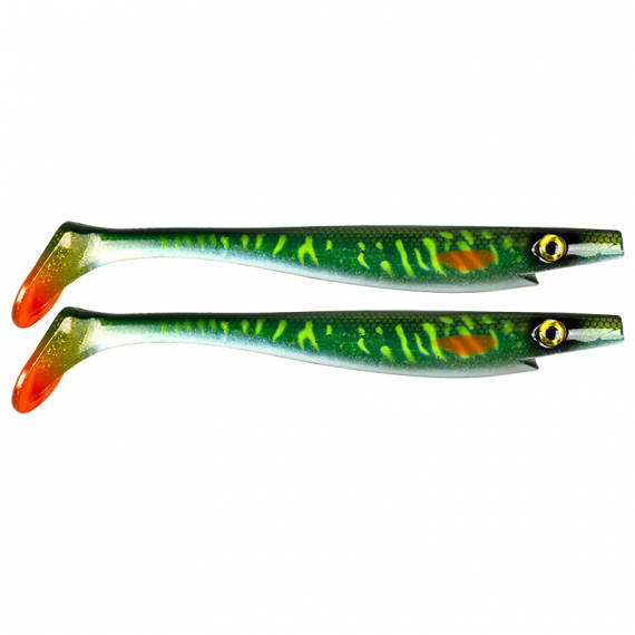 Pig Shad Junior 20cm - Green Motoroil Pike UV ryhmässä Vieheet / Jigit ja keinosyötit / Haukijigit @ Sportfiskeprylar.se (29-SP172C-MN3)