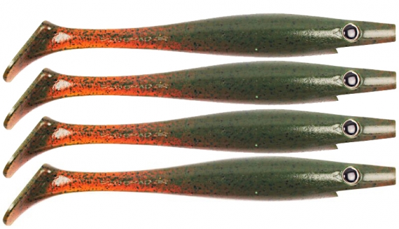 Pig Shad 15cm Nano Size (4kpl) - Motor Oil Pepper ryhmässä Vieheet / Jigit ja keinosyötit / Haukijigit @ Sportfiskeprylar.se (29-SP172D-C017)