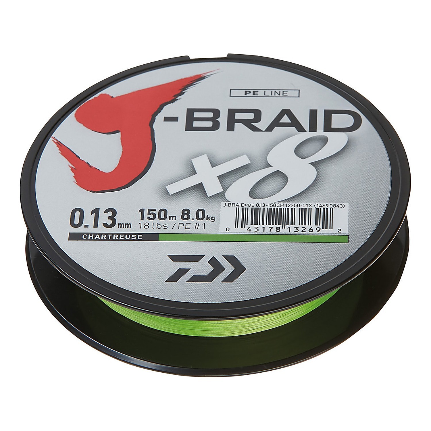 Daiwa J-Braid X8 15m Chartreuse ryhmässä Kalastusmenetelmät / Heittokalastus / Siimat / Kuitusiimat & supersiimat @ Sportfiskeprylar.se (3000021196DOr)