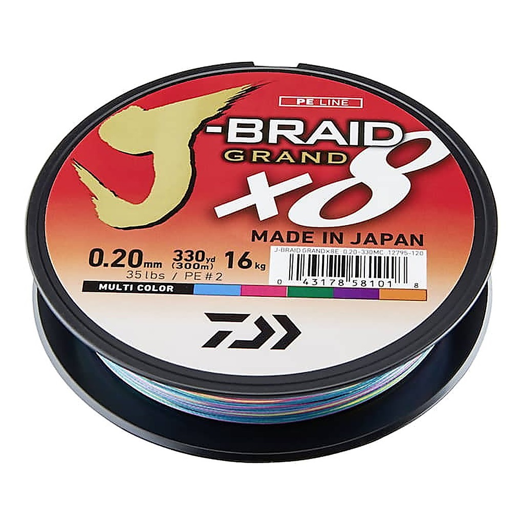 Daiwa J Braid Grand X8 300m Multi Color ryhmässä Kalastusmenetelmät / Heittokalastus / Siimat / Kuitusiimat & supersiimat @ Sportfiskeprylar.se (3000027035DOr)