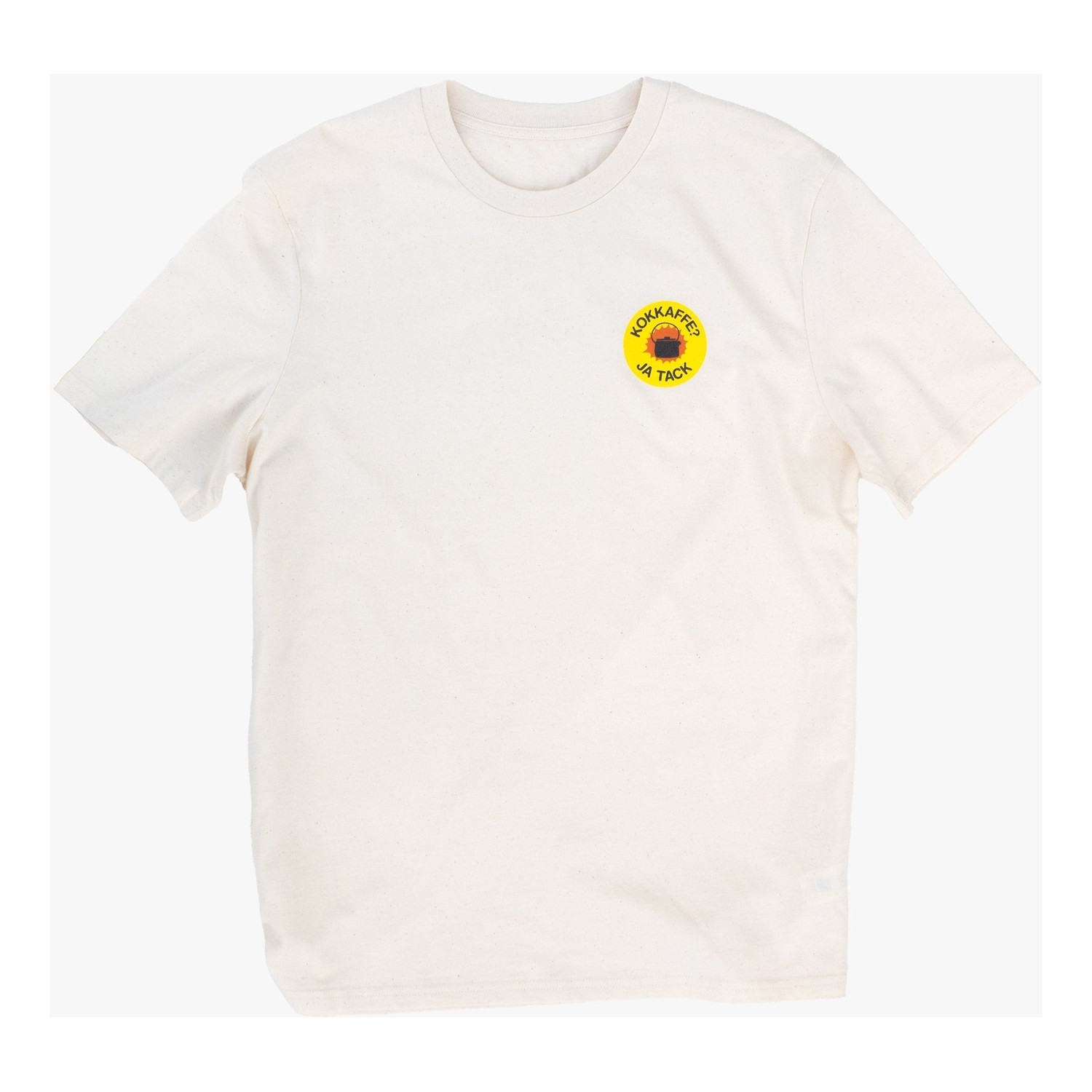Lemmel T-Shirt Kokkaffe ja tack - Nature white w yellow print ryhmässä Vaatteet ja kengät / Vaatetus / T-paidat @ Sportfiskeprylar.se (3010110-7134r)