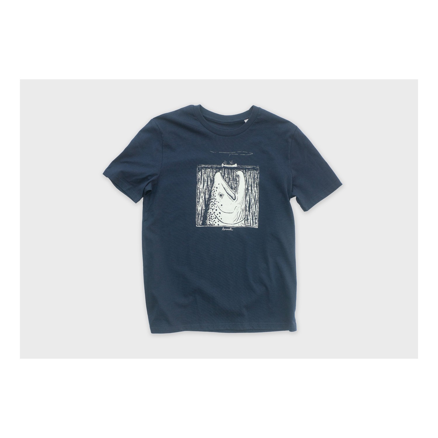 Lemmel T-shirt Moby Deep Sea organic cotton - Navy w white print ryhmässä Vaatteet ja kengät / Vaatetus / T-paidat @ Sportfiskeprylar.se (3010117-6034r)