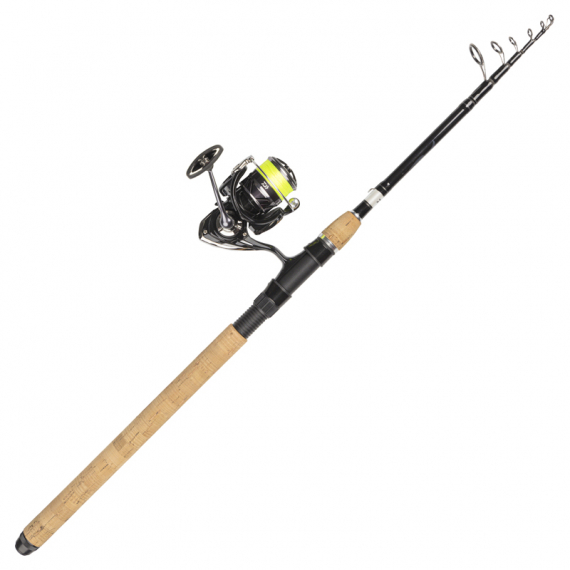 Daiwa Ninja LT2500 Black Silver 210 Tele 7-28G/0.19YL ryhmässä Kalastussetit / Virvelisetit / Allround Avokelasetti @ Sportfiskeprylar.se (32-220003)