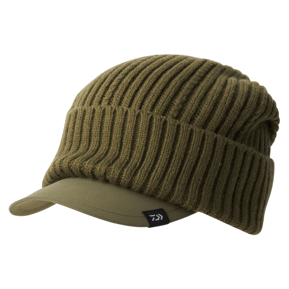 Daiwa Knit Cap With Brim - Olive ryhmässä Vaatteet ja kengät / Lippalakit ja päähineet / Lippikset @ Sportfiskeprylar.se (32-223233)