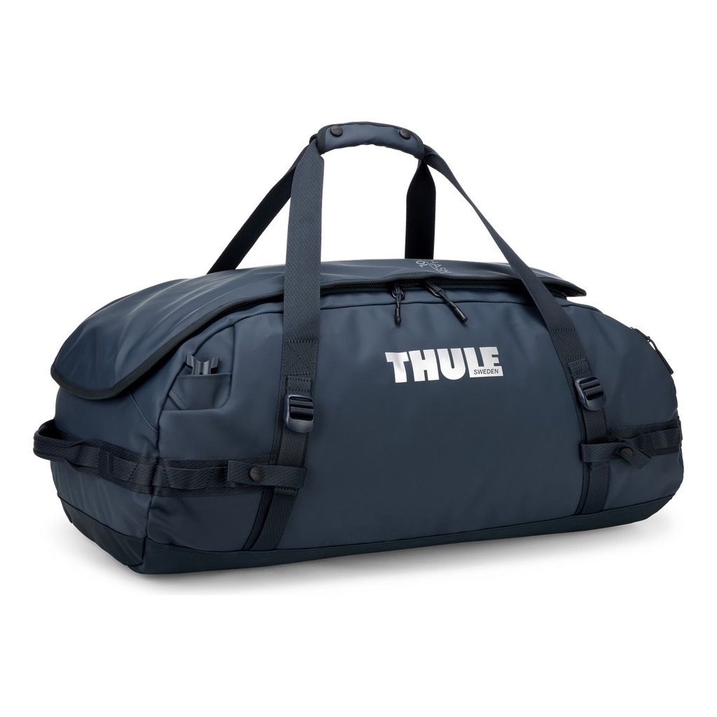 Thule Chasm Recycled Duffel 70L - Darkest Blue ryhmässä Säilytys / Varustelaukut @ Sportfiskeprylar.se (3205593)