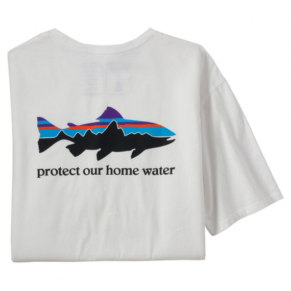 Patagonia M\'s Home Water Trout Organic T-Shirt White ryhmässä Vaatteet ja kengät / Vaatetus / T-paidat @ Sportfiskeprylar.se (37547-WHIr)