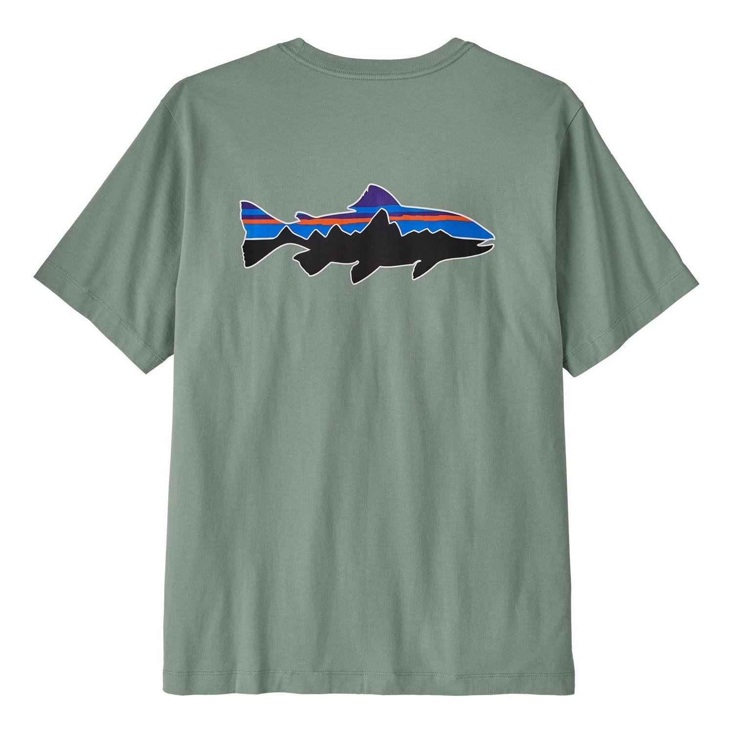 Patagonia M\'s Fitz Roy Trout T-Shirt CVGR ryhmässä Vaatteet ja kengät / Vaatetus / T-paidat @ Sportfiskeprylar.se (37846-CVGR-XXLr)